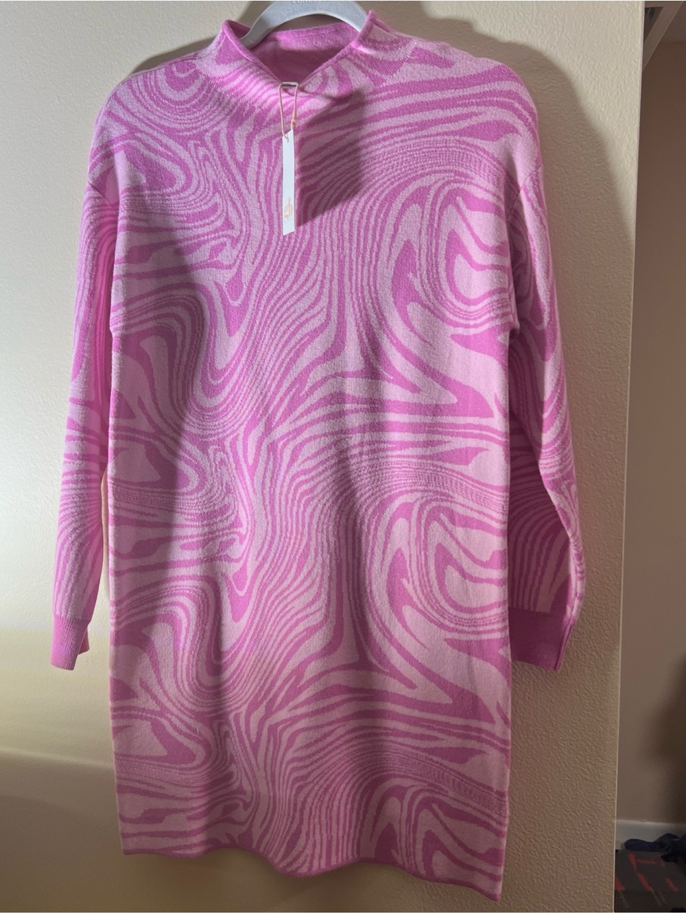 GB girls Pink Swirl Mock Neck Knit Dress